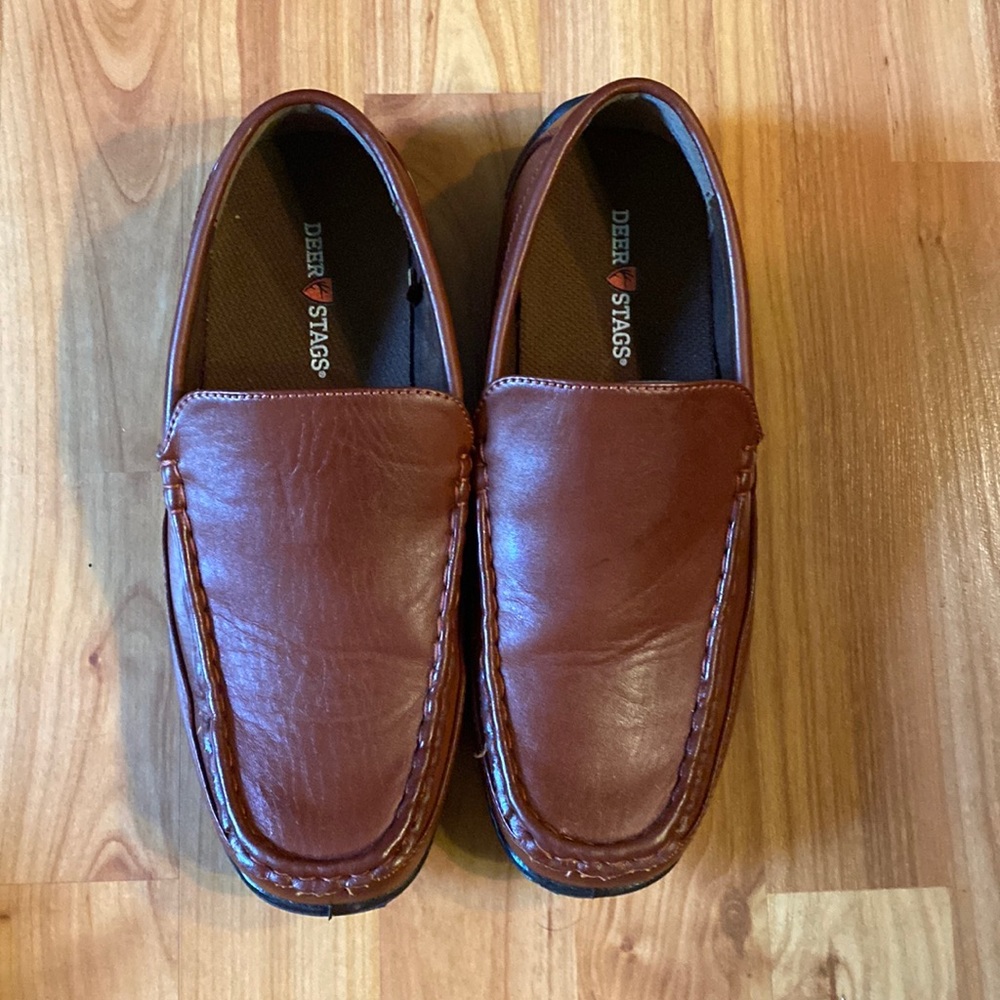 Boys Size 6M brown dress shoe loafer